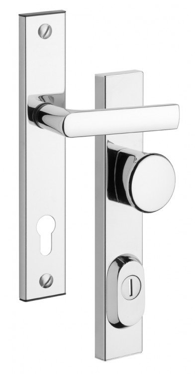 Kování bezpečnostní R1 klika/knoflík 72 mm vložka chrom nerez 0100 s překrytím (R R172BEZ) - Kliky, okenní a dveřní kování, panty Kování dveřní Kování dveřní bezpečnostní